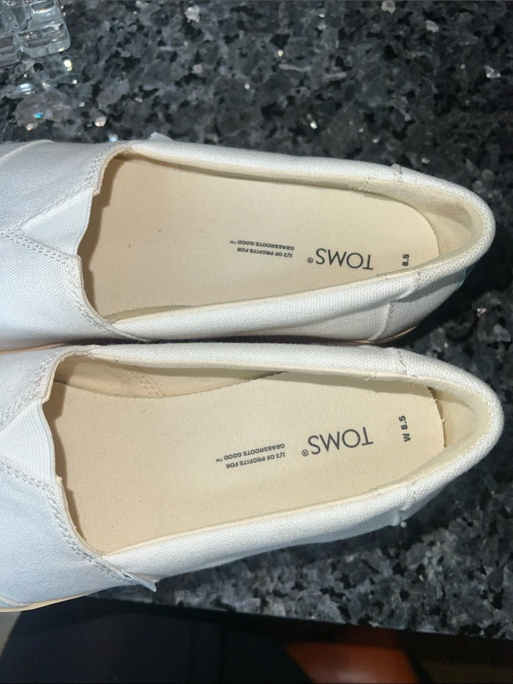 TOMS Sz 8.5 Alpargata Platform Espadrilles Rainbow Rubber 2” Platform Sole